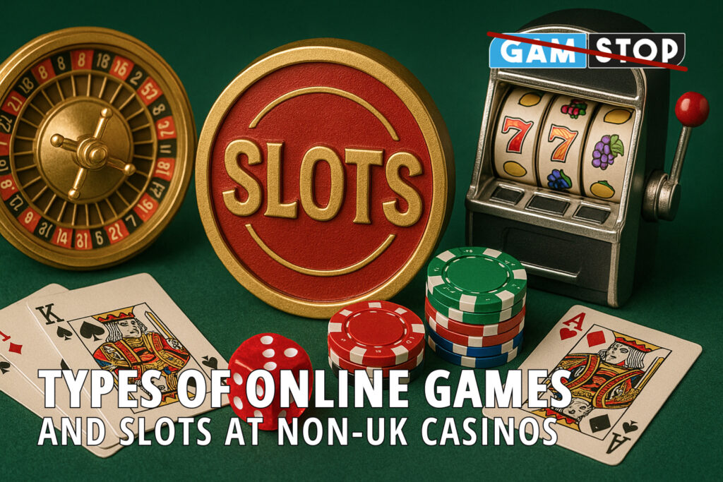Types of online games and slots at non-UK casinos