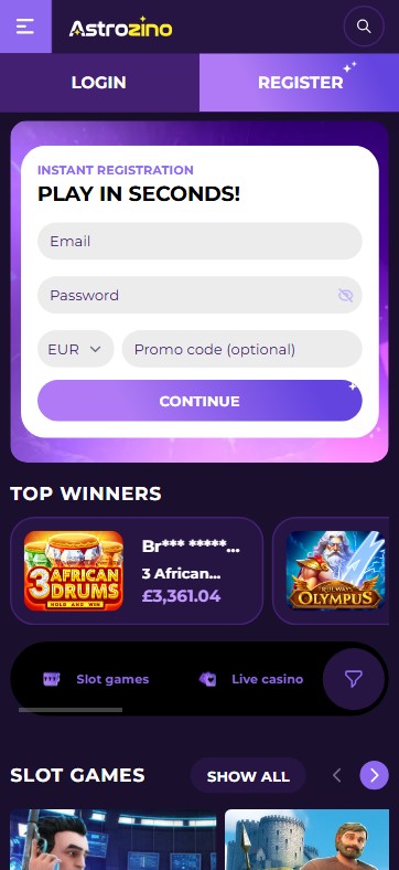 Learn about mobile experience at Astrozino Casino