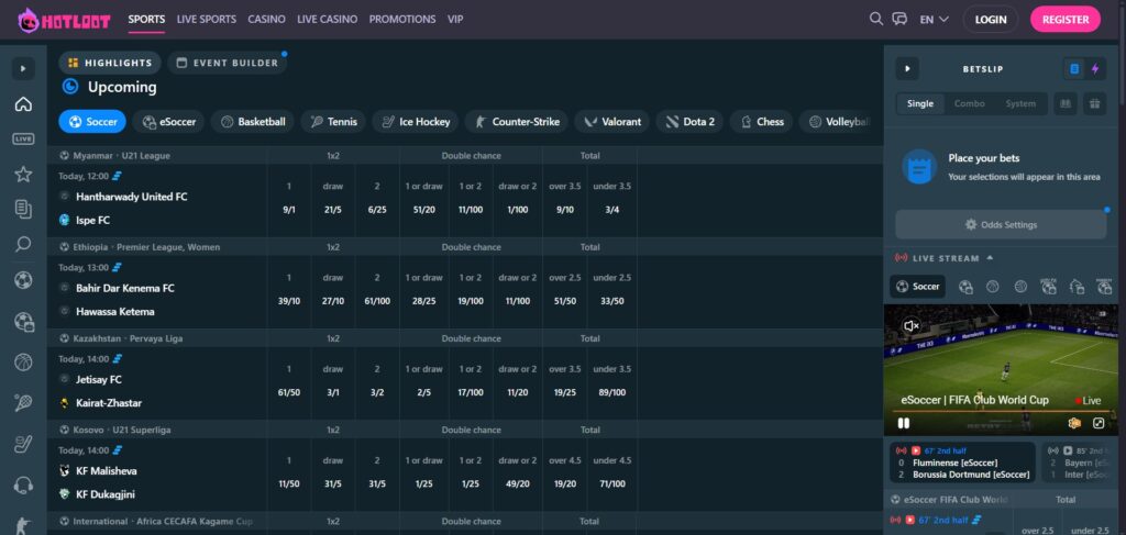 Explore HotLoot Casino sports betting